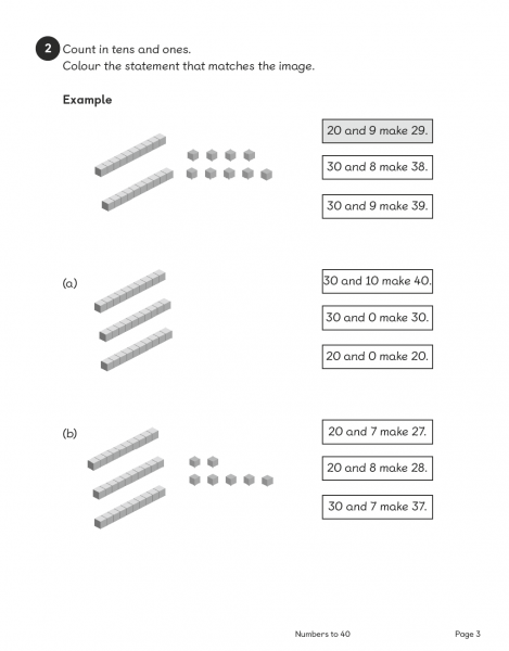 instructions homework year 1